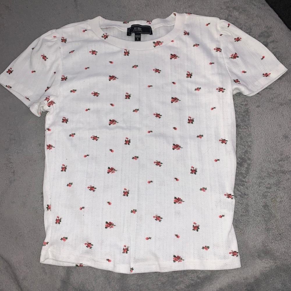 Floral white crop top